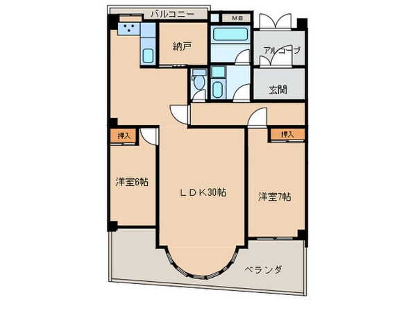 シティ－ア－ク徳川の物件間取画像